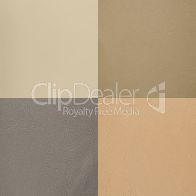 Set of beige leather samples