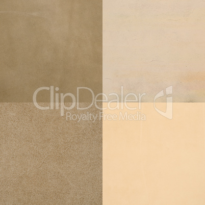 Set of beige leather samples