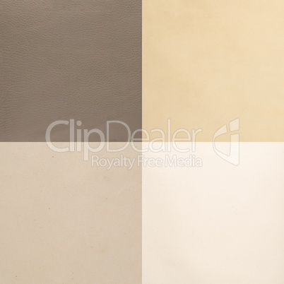 Set of beige leather samples