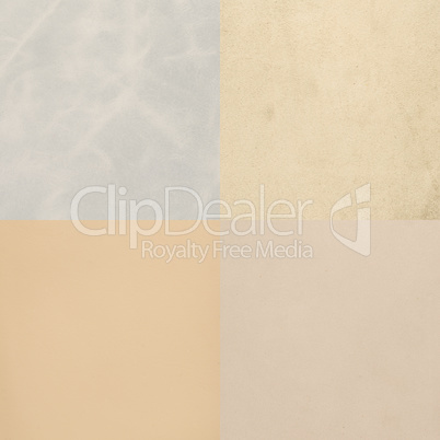 Set of beige leather samples