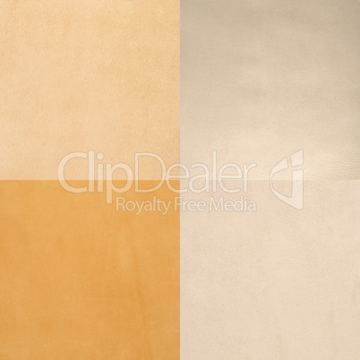 Set of beige leather samples