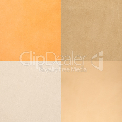 Set of beige leather samples