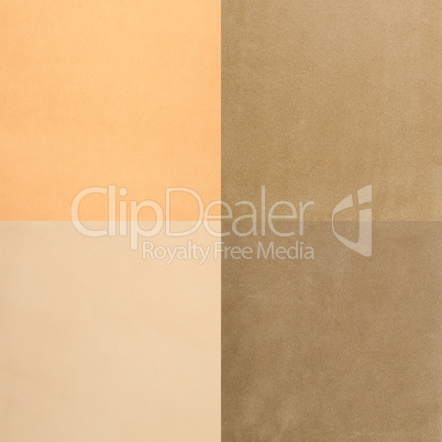 Set of beige leather samples