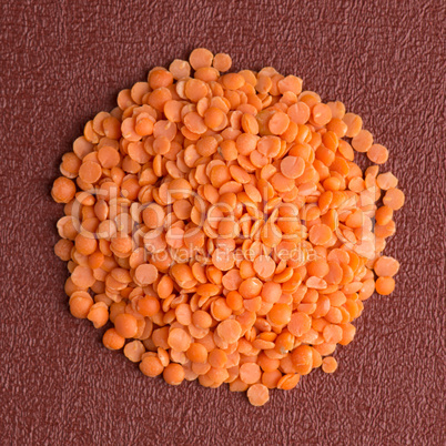 Circle of peeled lentils