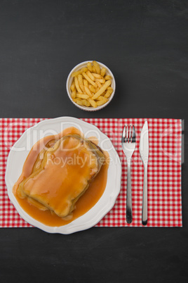 Francesinha and french fries