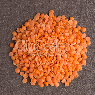 Circle of peeled lentils