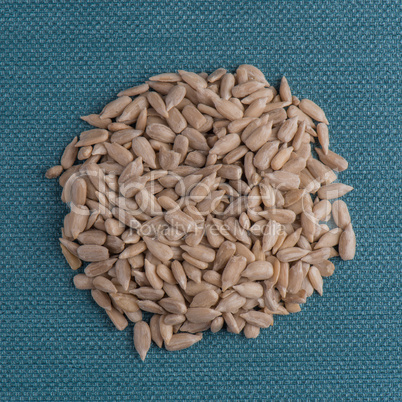 Circle of shelled sunflower seeds