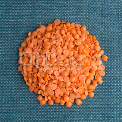 Circle of peeled lentils