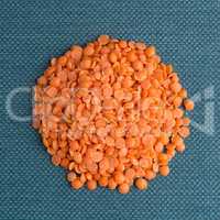 Circle of peeled lentils