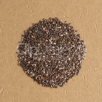 Circle of chia seeds