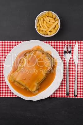 Francesinha and french fries