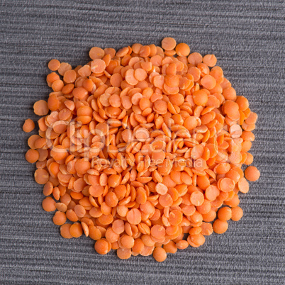 Circle of peeled lentils
