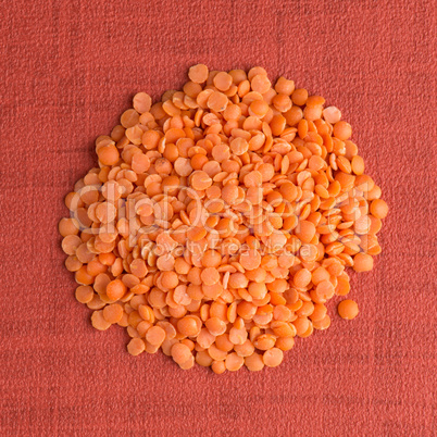 Circle of peeled lentils