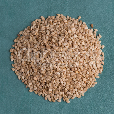 Circle of sesame seeds