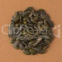 Circle of pumpkin seeds