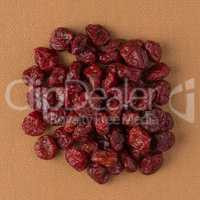 Circle of dried cranberries