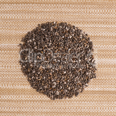 Circle of chia seeds