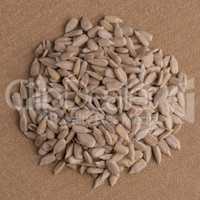 Circle of shelled sunflower seeds