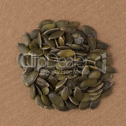 Circle of pumpkin seeds