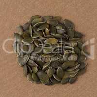 Circle of pumpkin seeds