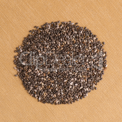 Circle of chia seeds