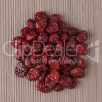 Circle of dried cranberries