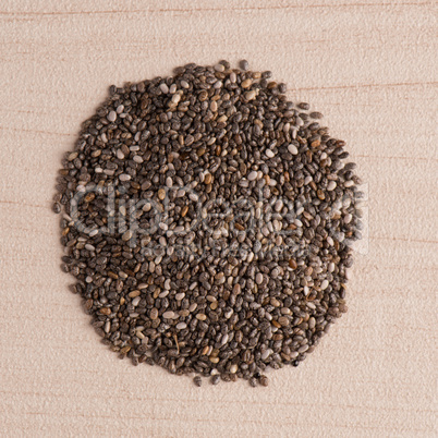 Circle of chia seeds