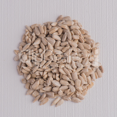 Circle of shelled sunflower seeds