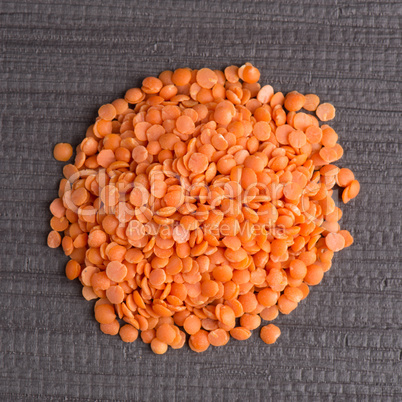 Circle of peeled lentils