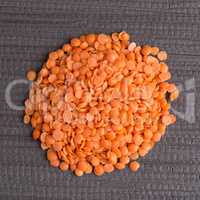 Circle of peeled lentils