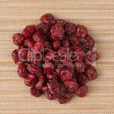 Circle of dried cranberries