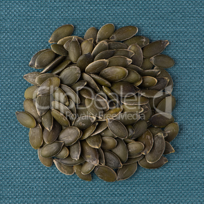 Circle of pumpkin seeds