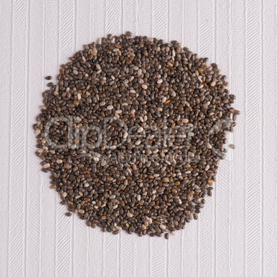 Circle of chia seeds