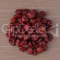 Circle of dried cranberries