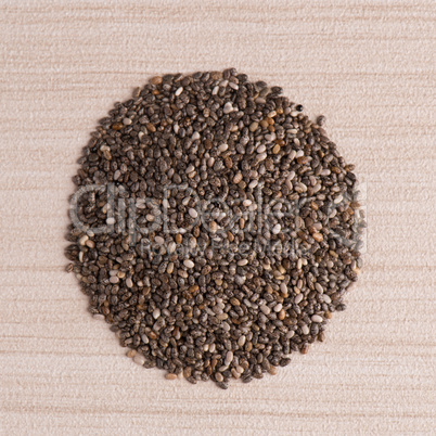 Circle of chia seeds