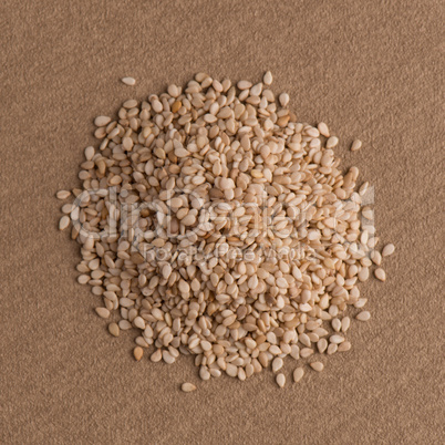 Circle of sesame seeds