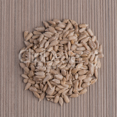 Circle of shelled sunflower seeds