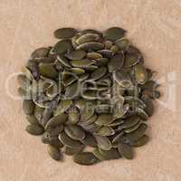 Circle of pumpkin seeds