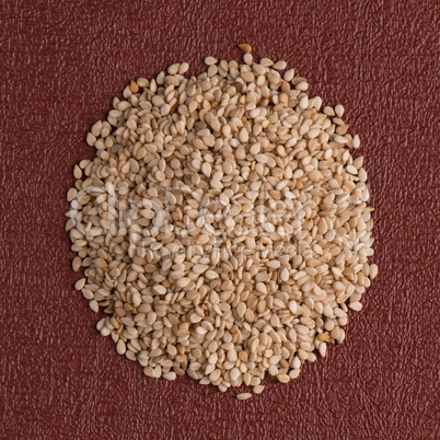 Circle of sesame seeds