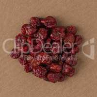 Circle of dried cranberries