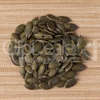 Circle of pumpkin seeds