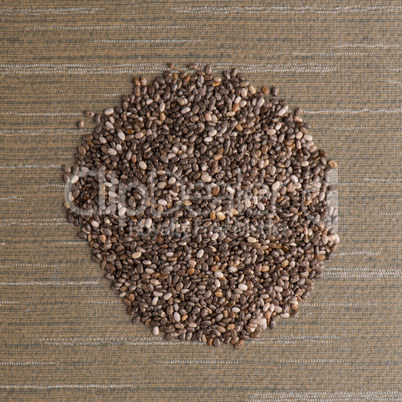 Circle of chia seeds