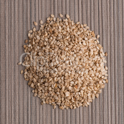 Circle of sesame seeds