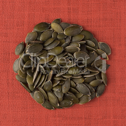 Circle of pumpkin seeds