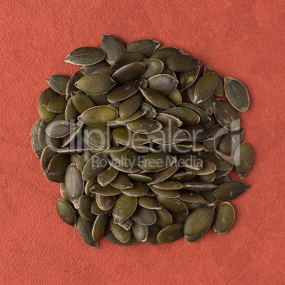 Circle of pumpkin seeds