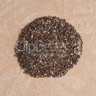 Circle of chia seeds