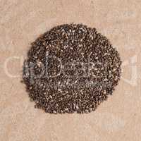 Circle of chia seeds