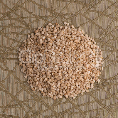 Circle of sesame seeds