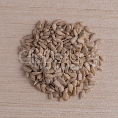 Circle of shelled sunflower seeds