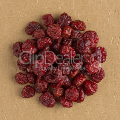 Circle of dried cranberries